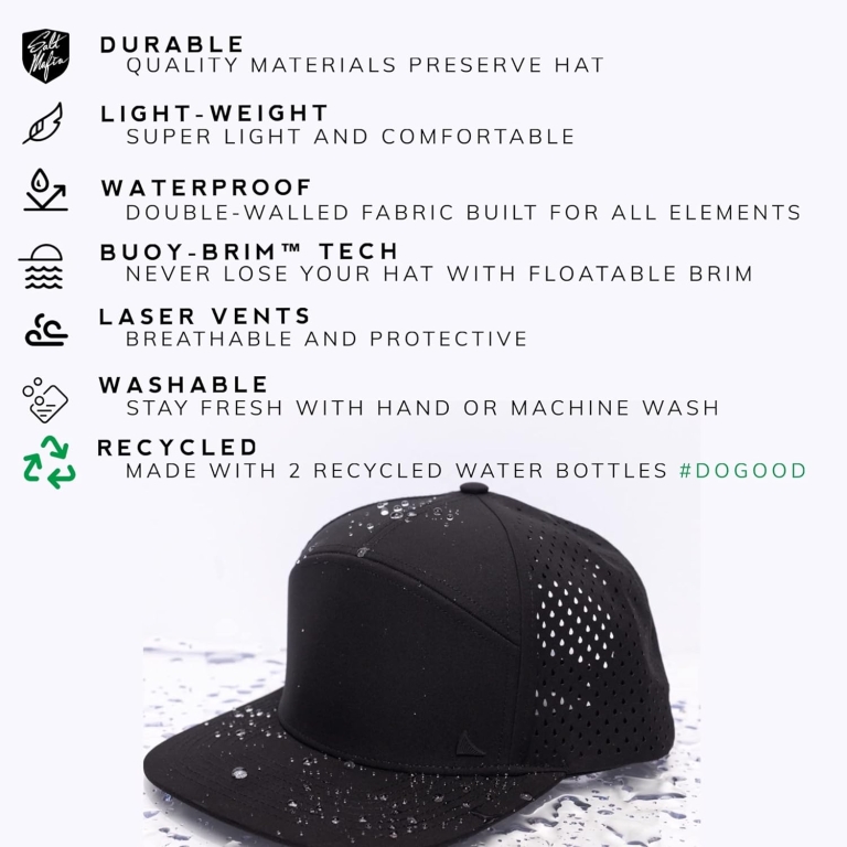 Salt Mafia 7-Panel Flat Brim Water-Resistant Performance Snap Back Hat - Image 3